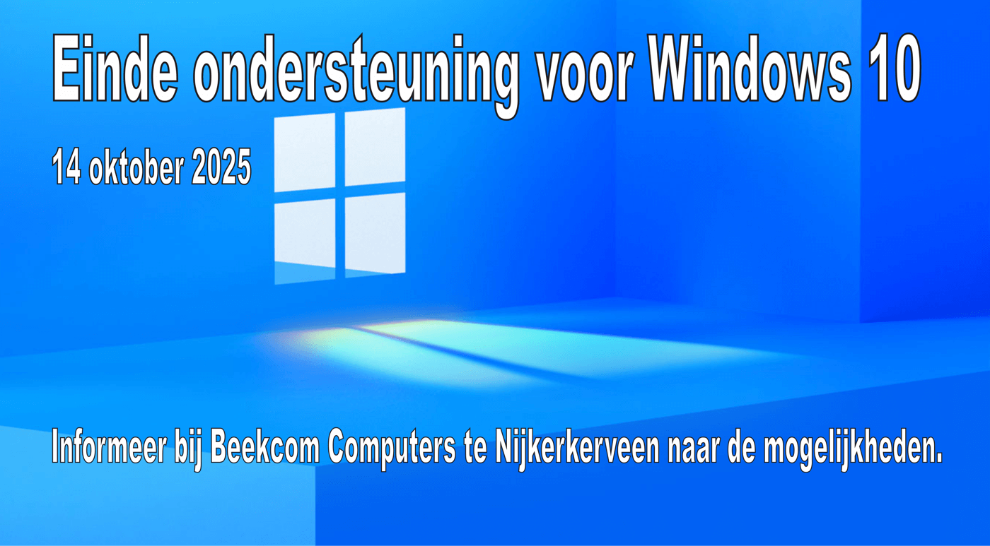 ondersteuning voor Windows 10 op 14 oktober 2025 stopt